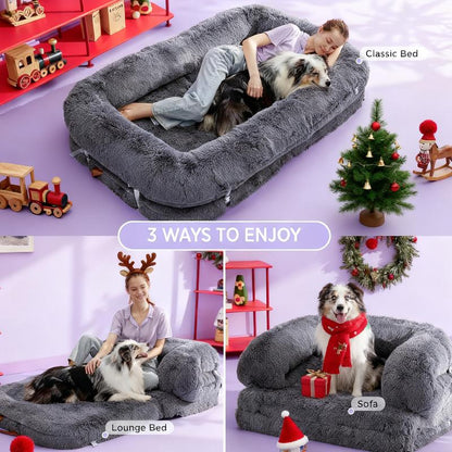 FEERWAY™ 3-in-1 Foldable Human Dog Bed for Adults