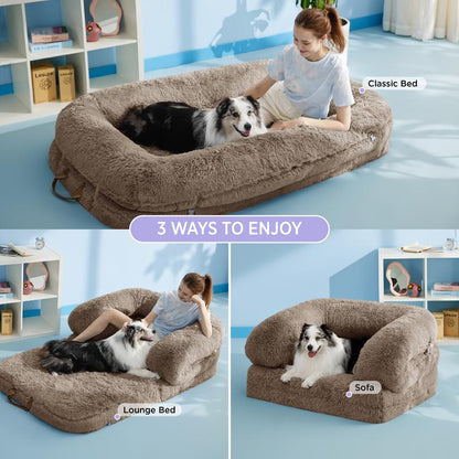 FEERWAY™ 3-in-1 Foldable Human Dog Bed for Adults