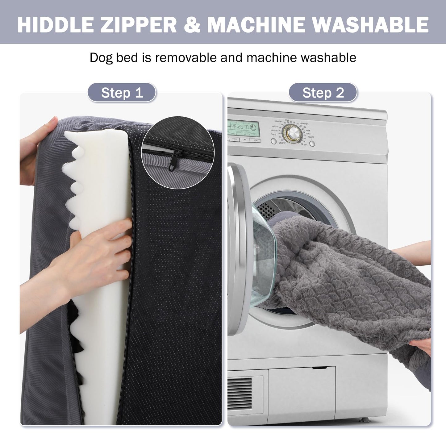 Feerway™ XL Dog Sofa Bed | Large Orthopedic Egg-Crate Foam Pet Couch with Waterproof Lining & Non-Slip Base – Washable Cover