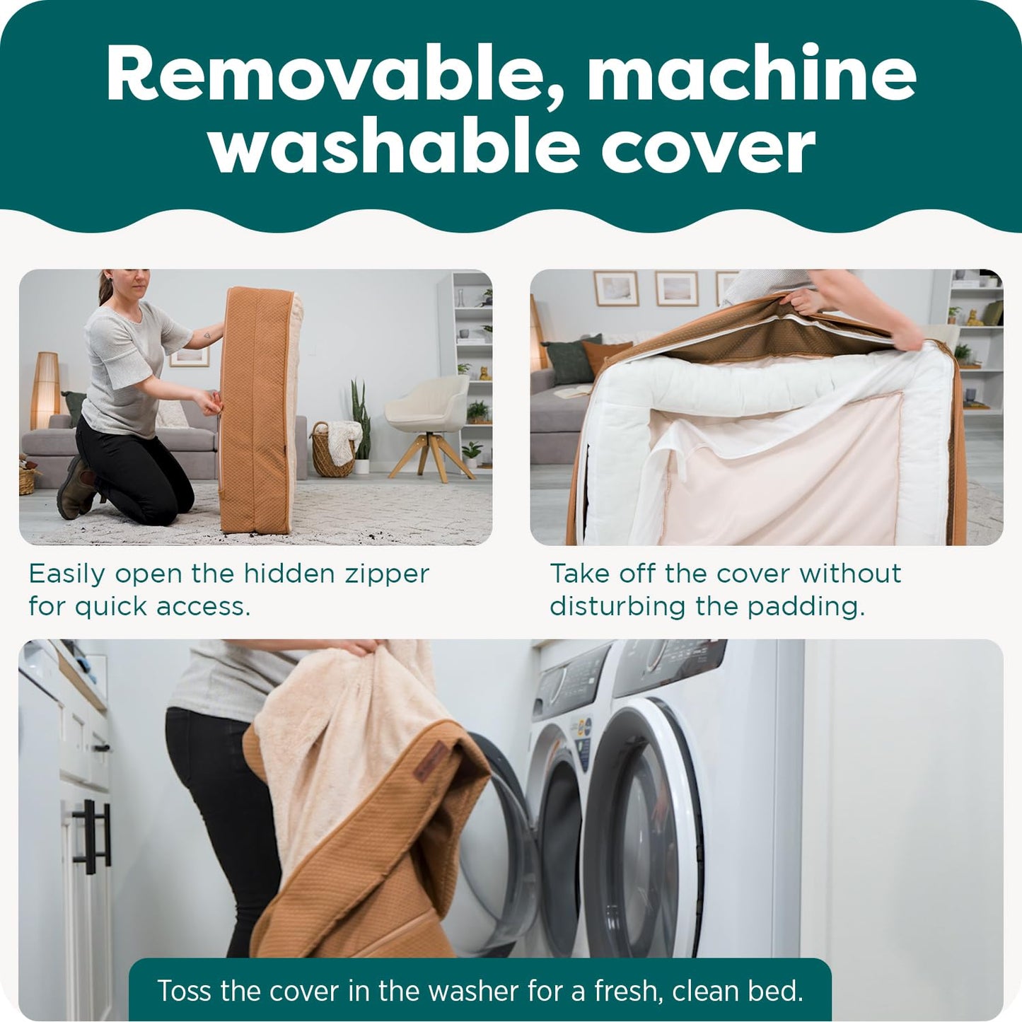 Feerway™ L-Shape Dog Sofa Bed | Medium Orthopedic Egg-Crate & Memory Foam Chaise with Removable Washable Faux-Fur & Suede Cover (Stone Grey)