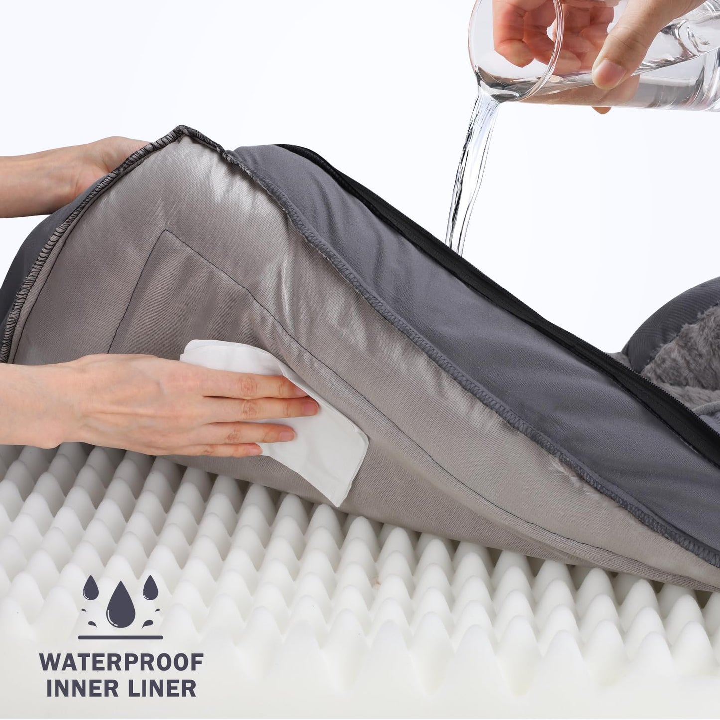 Feerway™ XL Dog Sofa Bed | Large Orthopedic Egg-Crate Foam Pet Couch with Waterproof Lining & Non-Slip Base – Washable Cover