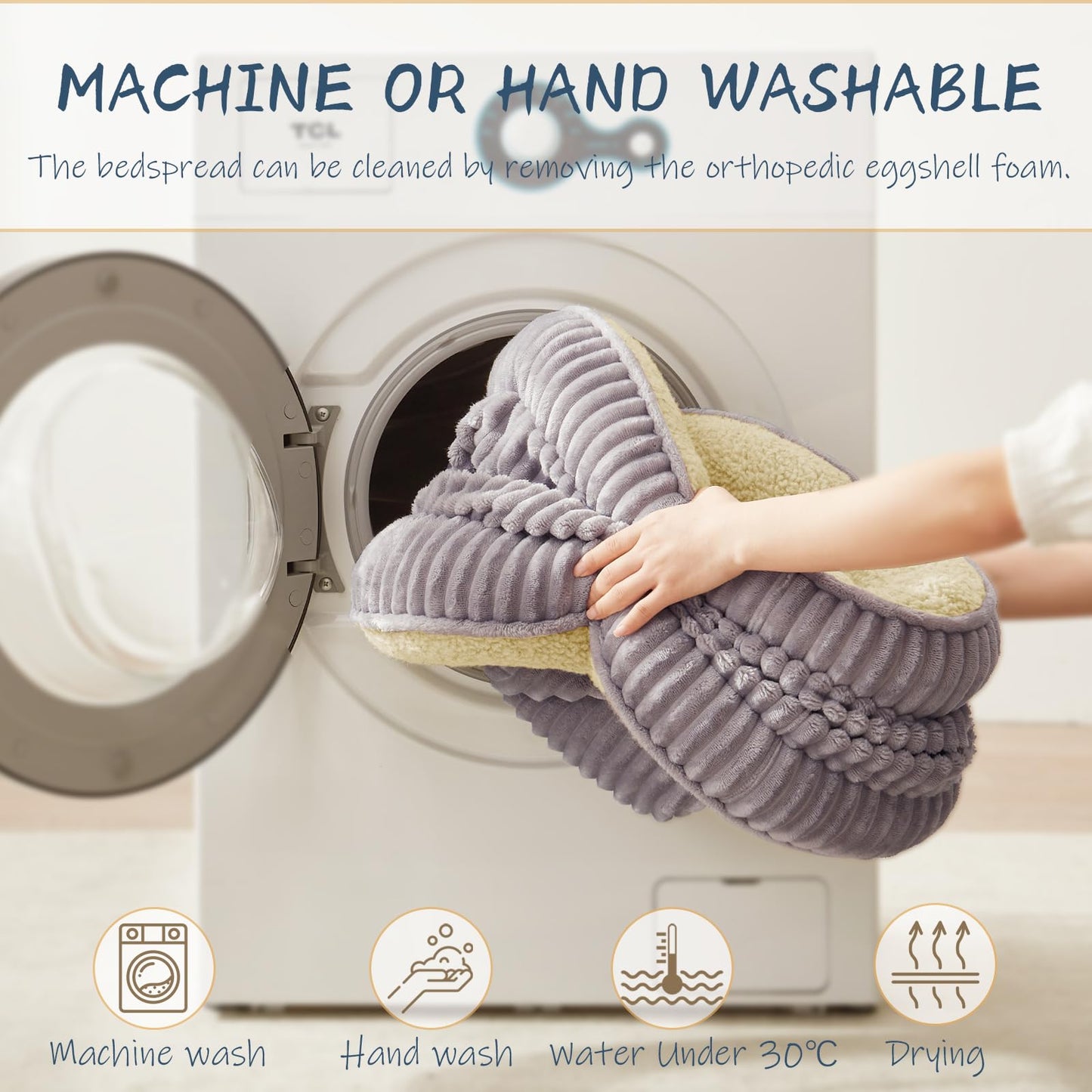 Feerway™ Oval Dog Sofa Bed | Orthopedic Egg-Crate Foam Kennel with 4-Sided Bolster, Removable Washable Cover & Nonslip Base (Medium Breeds)