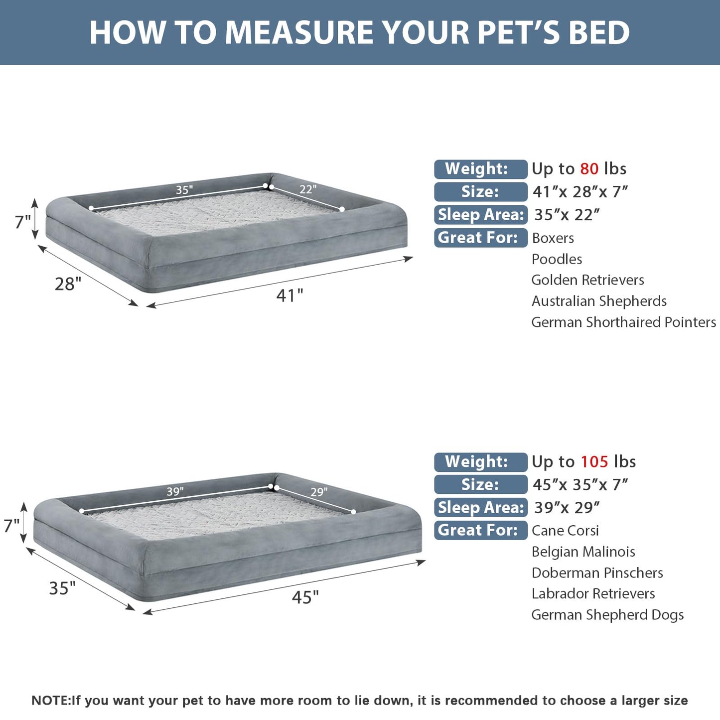 Feerway™  XL Dog Sofa Bed | Extra-Large Orthopedic Pet Couch with Bolster Sides & Removable Waterproof Washable Cover