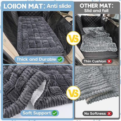 Feerway™  Dog Car Bed Mat | 56" × 28.7" Non-Slip Backseat Extender, Chew-Resistant Travel Pad & Scratch-Proof Pet Blanket for Trucks, SUVs & Sedans (Grey)