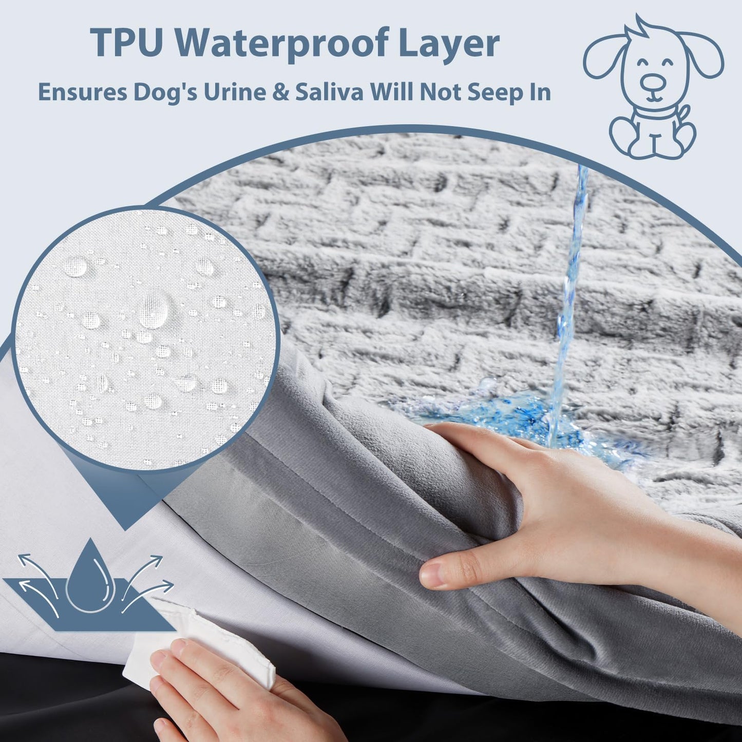 Feerway™  XL Dog Sofa Bed | Extra-Large Orthopedic Pet Couch with Bolster Sides & Removable Waterproof Washable Cover