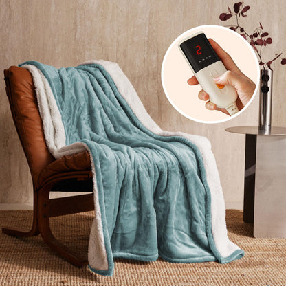 Electric Heated Blanket 130x160cm – 6 Heat Settings, 10H Timer, Machine Washable